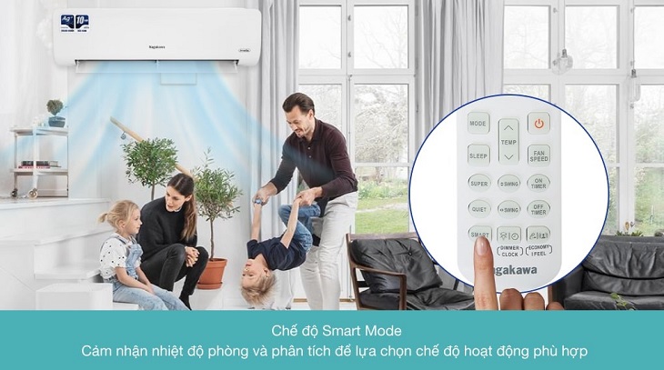Máy lạnh Nagakawa 1HP NS-C09R2M09 được tích hợp chế độ Smart Mode đem đến hơi mát dễ chịu nhanh chóng