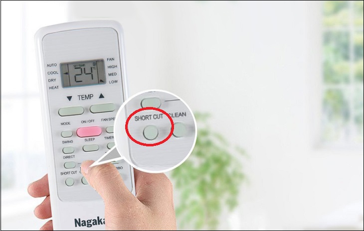 Máy lạnh Nagakawa ghi nhớ chế độ yêu thích Short Cut giúp rủ ngắn thời gian sử dụng